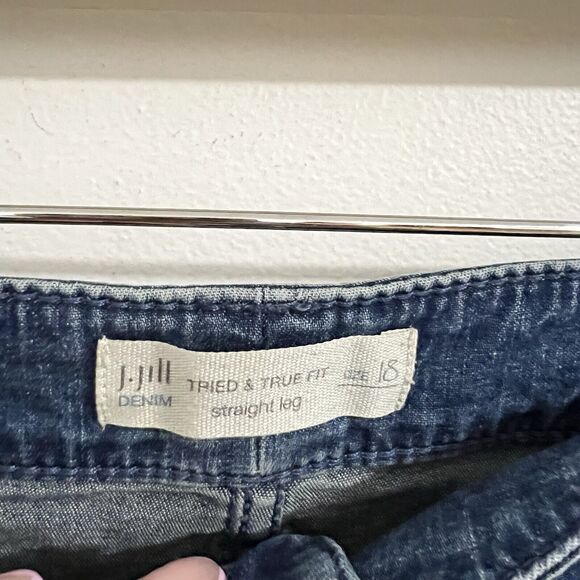 J. Jill Denim Tried & True Fit Jeans Size 18 Blue Straight Leg Medium Wash Basic - Picture 3 of 6